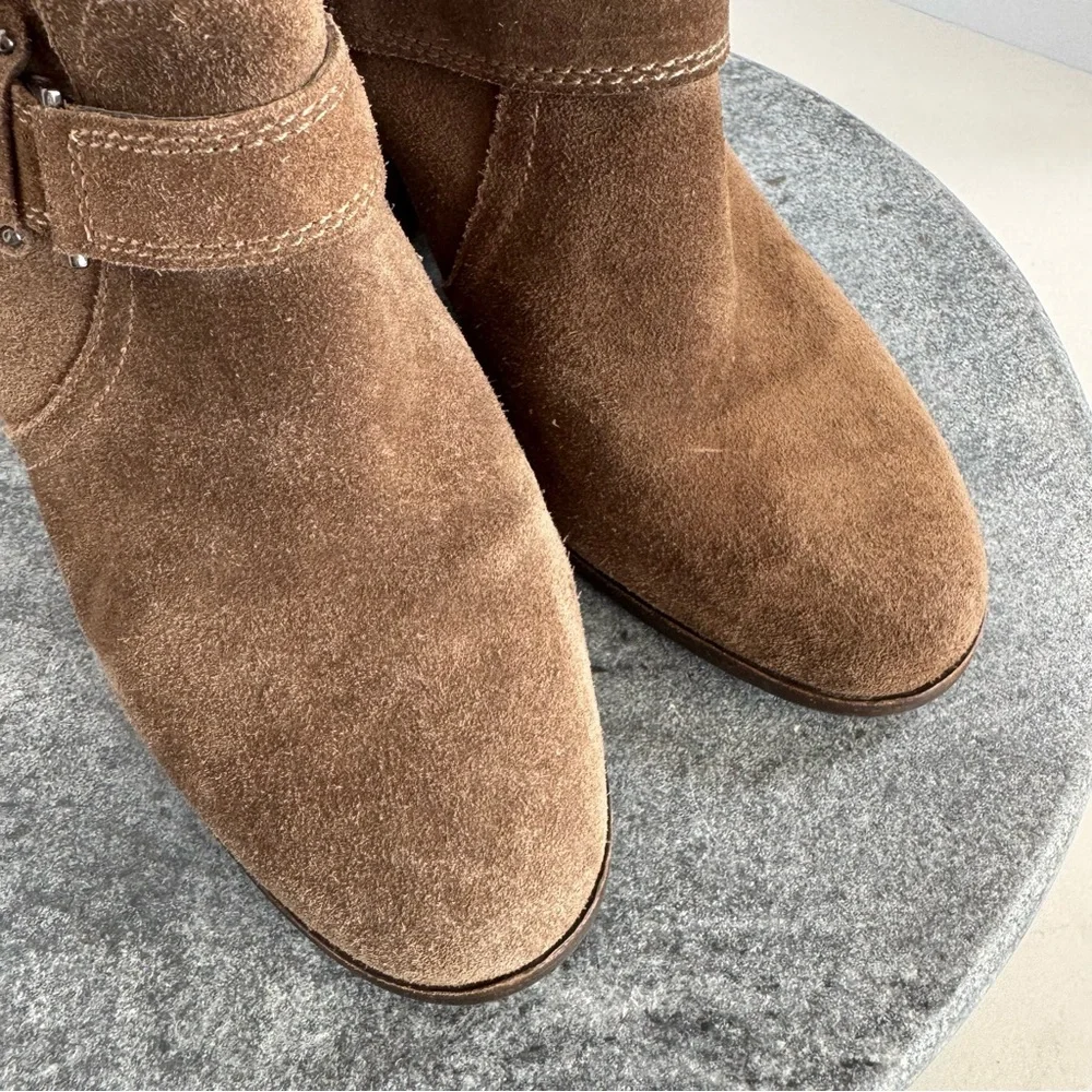 Gianni Bini Brown Suede Leather Marbess Ankle Booties 9.5